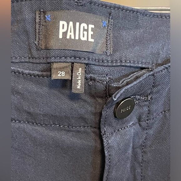 PAIGE Mayslie Jogger in navy with black velvet side stripe utility cargo pant 28 - Picture 9 of 10
